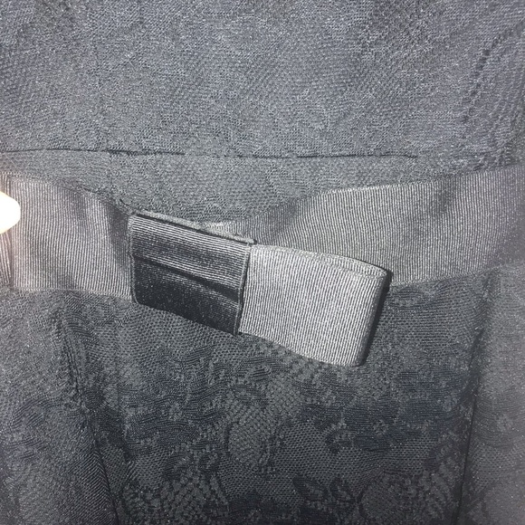 Isaac Mizrahi Black Lace Overlay Dress w/ Bow Belt - Picture 3 of 7